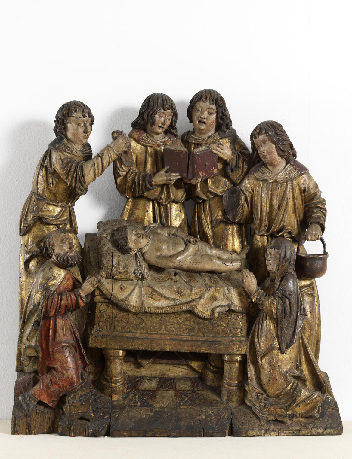 Bottega di Daniel Mauch, Compianto sul corpo morto di Simonino da Trento (primo-secondo decennio del XVI secolo; legno intagliato, dipinto e dorato, 65,5 x 61 x 12 cm; Mülheim an der Ruhr, Collezione Andrea Ohnhaus)
