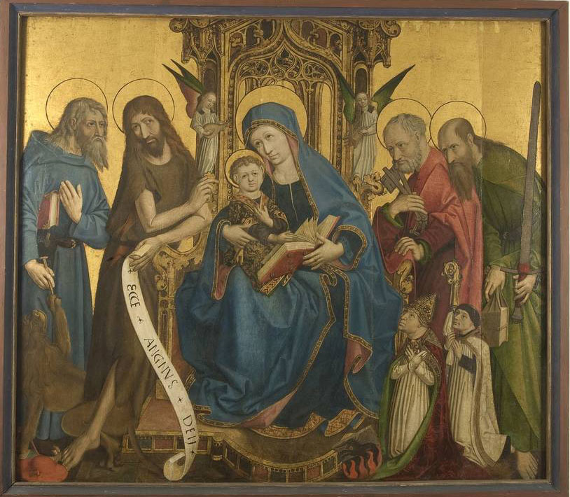 Michael Tanner (?), Madonna in trono con il Bambino tra i santi Girolamo, Giovanni Battista, Pietro e Paolo, il principe vescovo Johannes Hinderbach e il suo cappellano (Trento, Museo Diocesano Tridentino)
