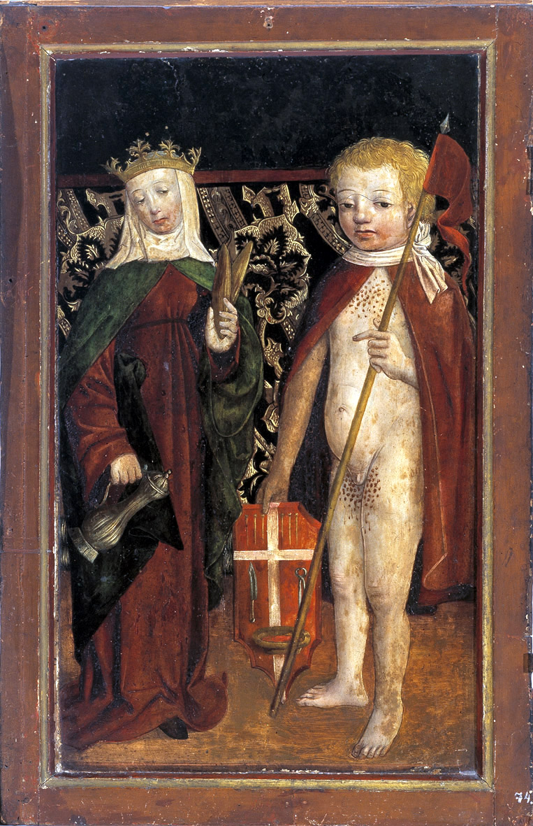 Pittori tirolesi, Santa Elisabetta d'Ungheria e Simonino da Trento (1480-1490 circa; tempera su tavola, 76,1 x 48,5 cm; Bressanone, Hofburg)
