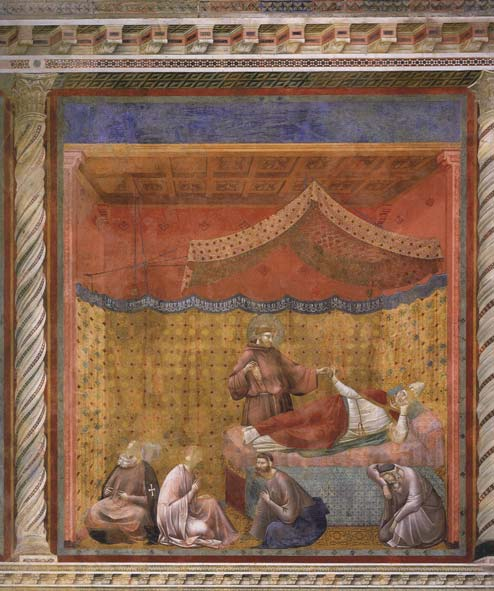 Giotto, San Francesco appare a Gregorio IX (1295-1299 circa; affresco, 230 x 270 cm; Assisi, Basilica Superiore di San Francesco)

