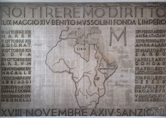 La mappa dell'Africa alla Casa della Gioventù italian del littorio di Roma