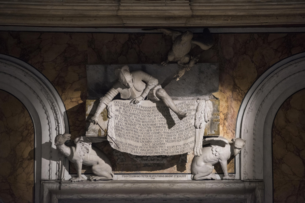 Francesco Celebrano, Monumento a Cecco di Sangro (1766; marmo; Napoli, Cappella Sansevero). Ph. Credit Museo Cappella Sansevero