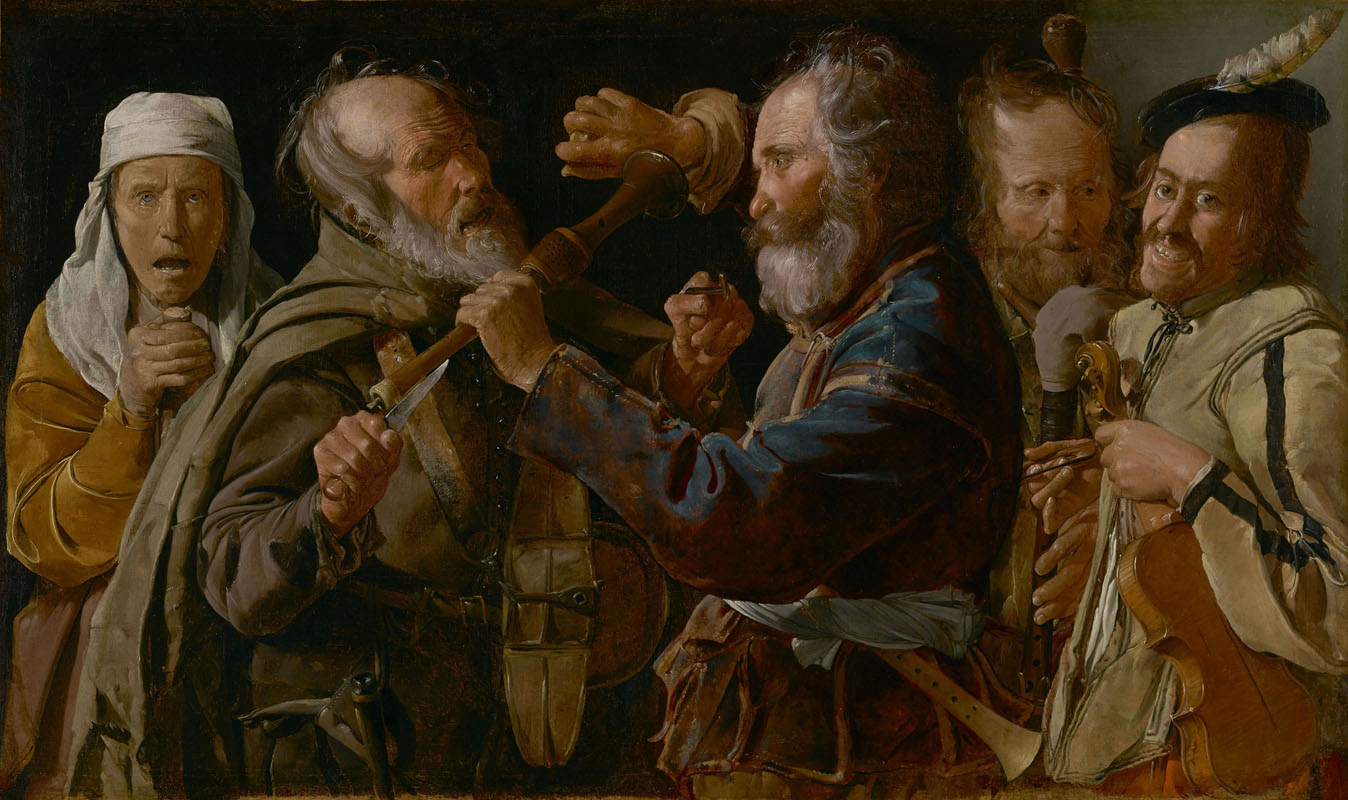 Georges de La Tour, La rissa tra musici mendicanti (1625 - 1630 circa; olio su tela, 85,7 x 141 cm; Los Angeles, The J. Paul Getty Museum)
