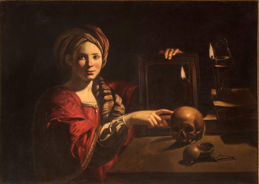 Jacobbe (Giacomo Massa), Vanitas (1630-1635 circa; olio su tela, 96 x 135 cm; Roma, Gallerie Nazionali d'Arte Antica)
