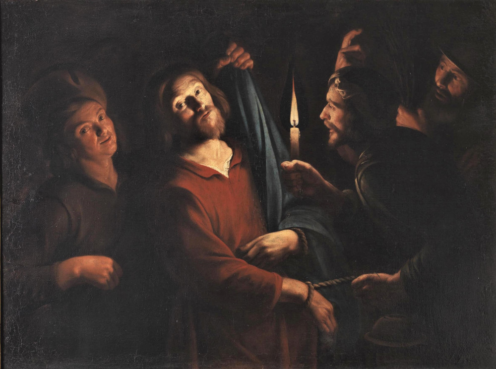 Maestro del lume di candela, La cattura di Cristo (1620 circa; olio su tela, 108,5 x 147 cm; Roma, Galleria Spada)
