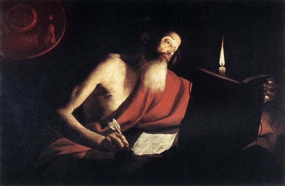 Maestro del lume di candela, San Girolamo (1630-1635; olio su tela, 105 x 138 cm; Roma, Gallerie Nazionali d'Arte Antica)
