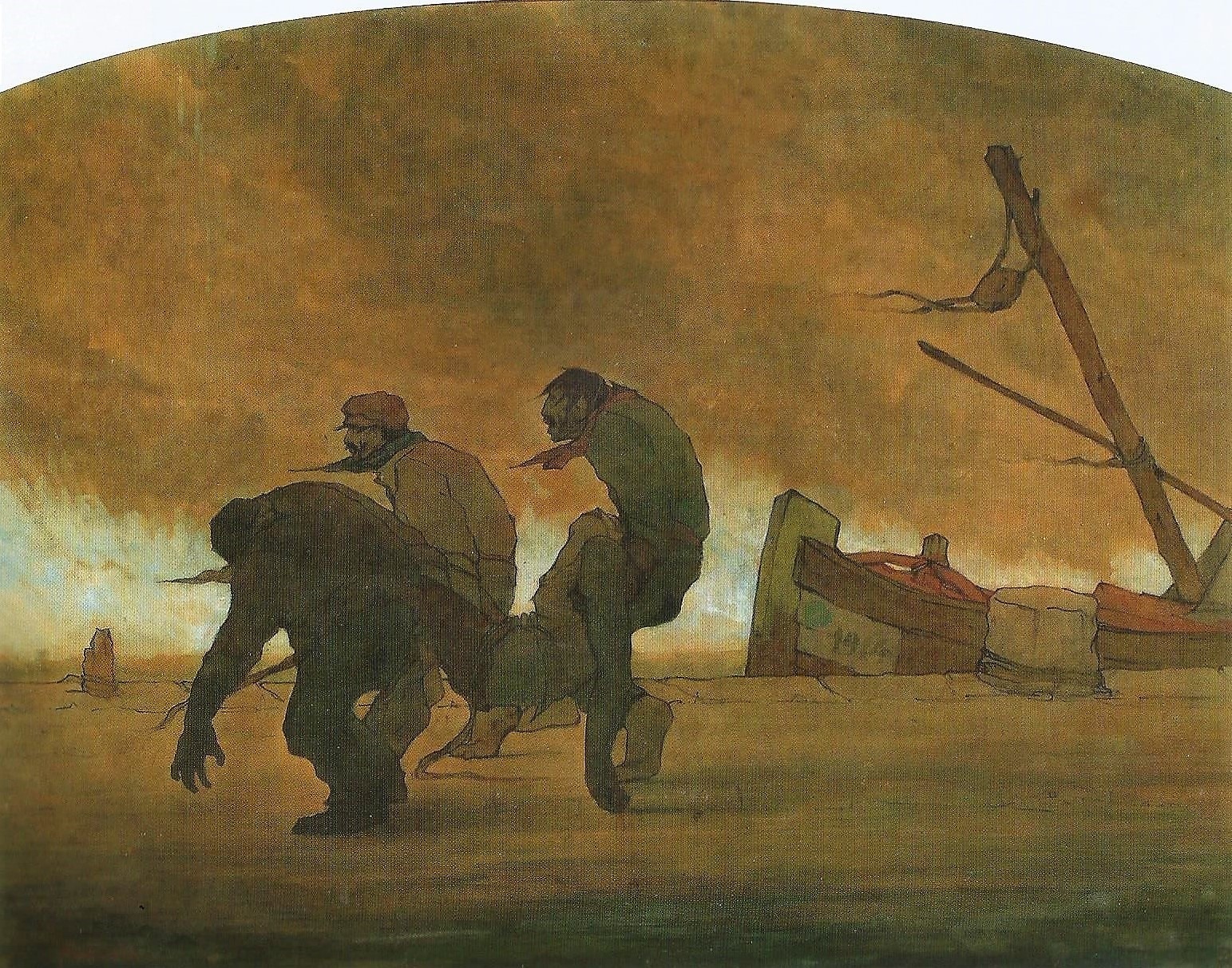 Gastone Razzaguta, Il libeccio (1914; olio su cartone cm 59x76; Courtesy Galleria Athena) 