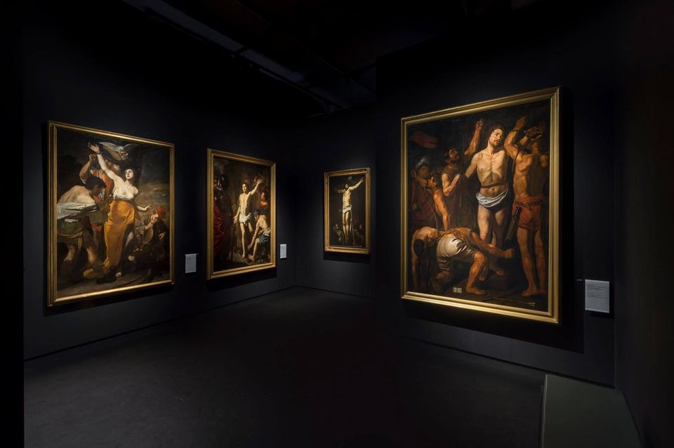 Sala della mostra Caravaggio Napoli, a Napoli, Museo Nazionale di Capodimonte (12 aprile - 14 luglio 2019). Ph. Electa 