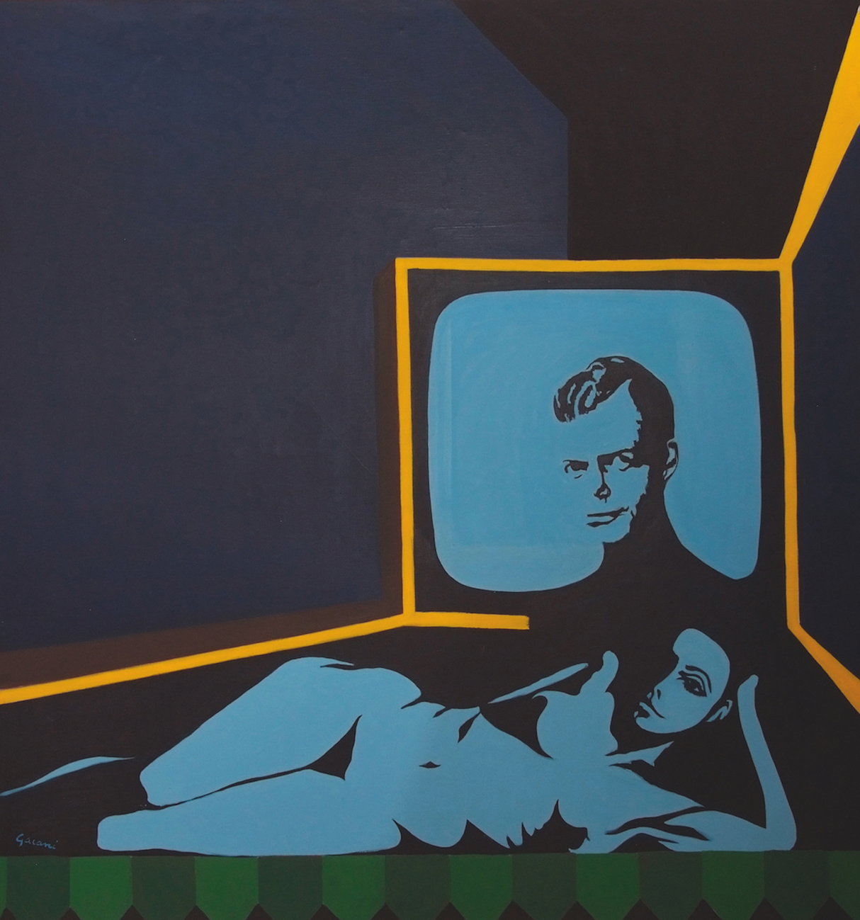 Carlo Gajani, I coniugi Smit (1965; acrilico e tempera su tela, 150 x 140 cm) 