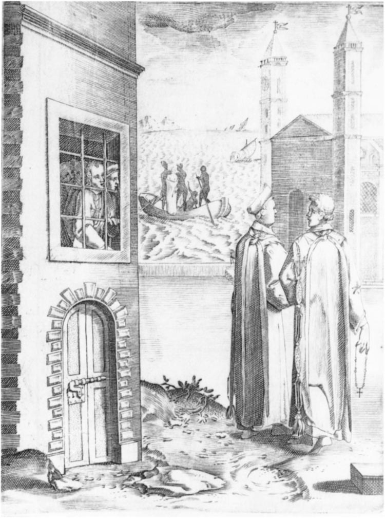 Philippe Thomassin, De prohibitionibus et poenis, illustrazione per lo Statuto XVIII degli Statuta hospitalis Hierusalem (incisione, 183 x 138 mm; Washington, Catholic University of America)
