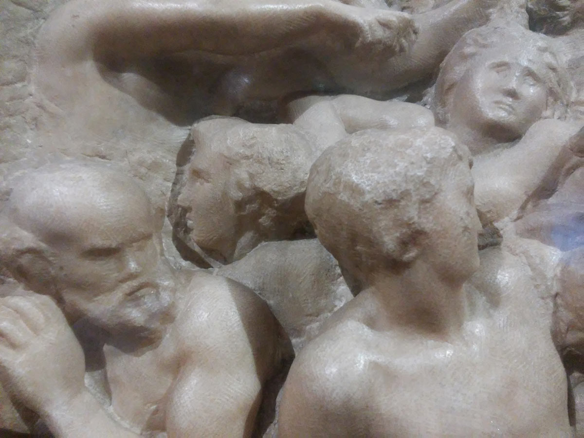 Michelangelo, Battaglia dei centauri, dettaglio 