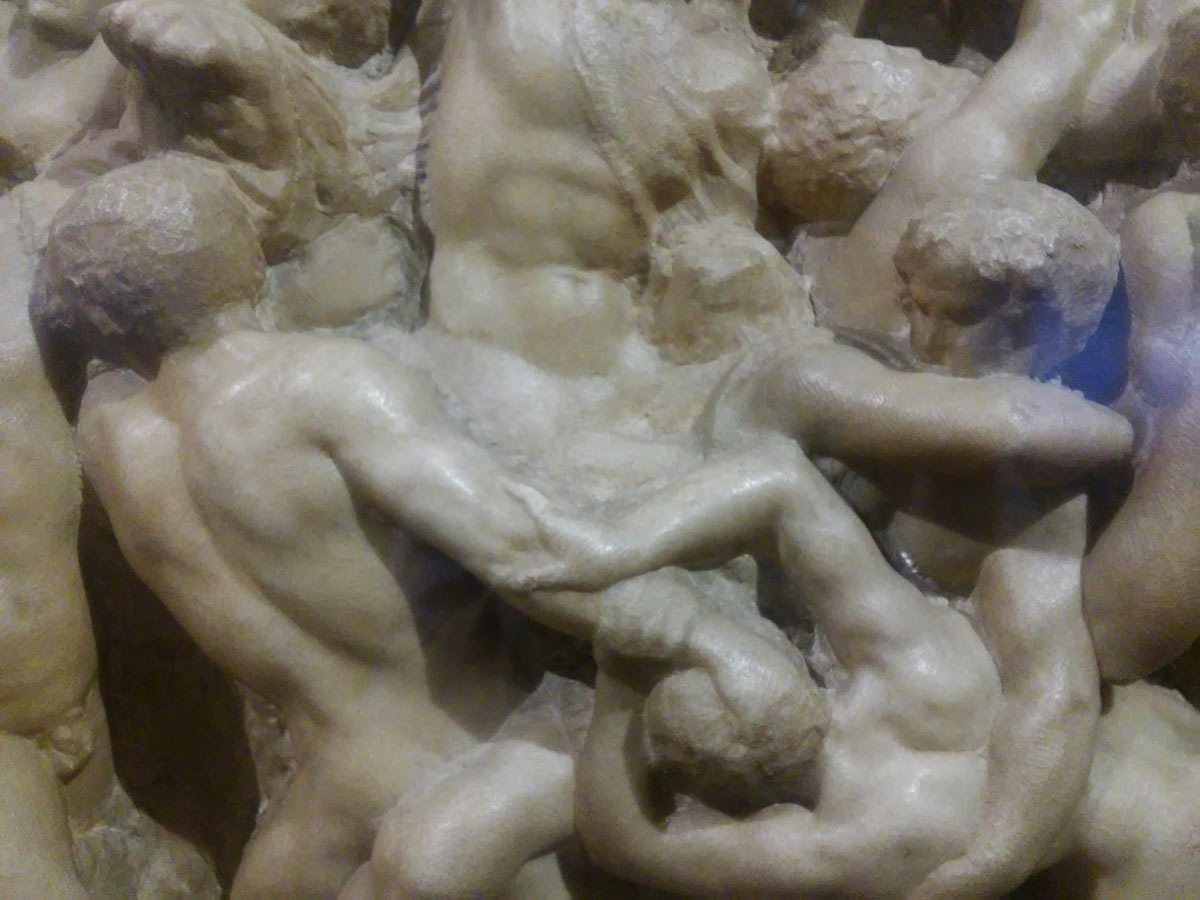 Michelangelo, Battaglia dei centauri, dettaglio 