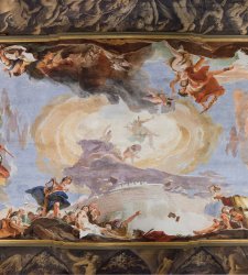 Venise, fresque de Tiepolo dans le salon du Palazzo Sandi restaurée  Venise, fresque de Tiepolo dans le salon du Palazzo Sandi restaurée