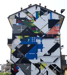 A Milano realizzato il murale ispirato a Mondrian dall'olandese Zedz 