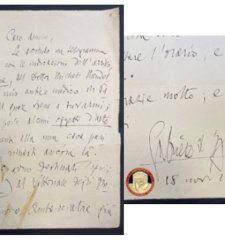 Autograph letter by D'Annunzio returned after more than a decade to Rome's Central Library 