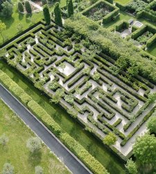 The Carlic Labyrinth, a maze in the orchard among the hills of Bologna
