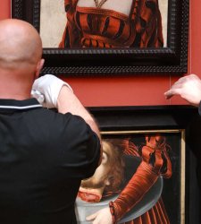Germany, reunited the two fragments of a painting attributed to Cranach, sawn off in 1937 Germany, reunited the two fragments of a painting attributed to Cranach, sawn off in 1937
