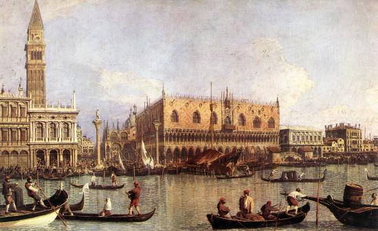 Veduta di Palazzo Ducale e piazza San Marco a Venezia di Canaletto