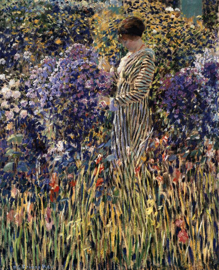 Signora in giardino di Carl Frederick Frieseke