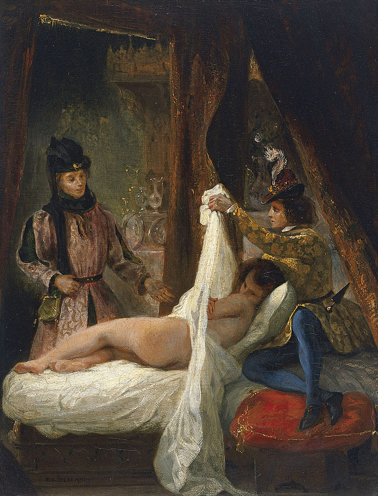 Luigi d'Orleans mostra la sua amante di Eugne Delacroix