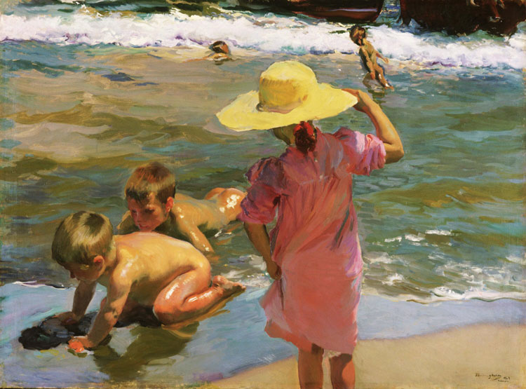 Ninos a la orilla del mar di Joaquin Sorolla