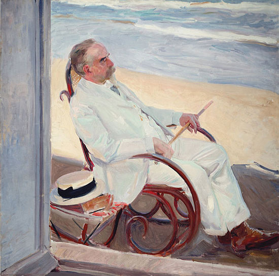Antonio García sulla spiaggia di Joaquín Sorolla