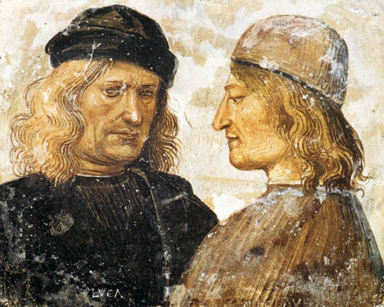 Autoritratto con Niccolò d'Angelo Franceschi di Luca Signorelli