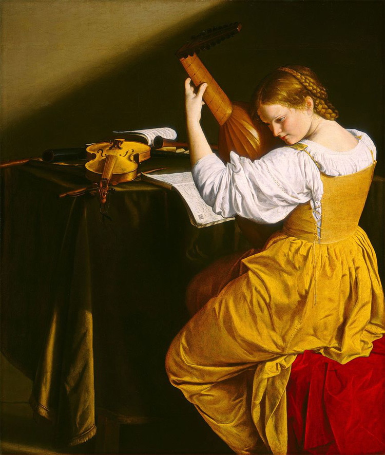 Suonatrice di liuto di Orazio Gentileschi