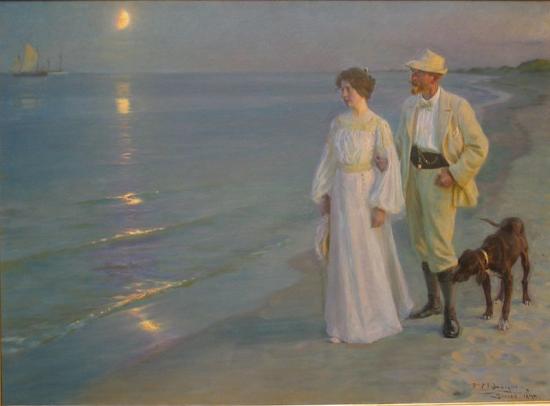 Serata estiva sulla spiaggia di Skagen di Peder Severin Krøyer