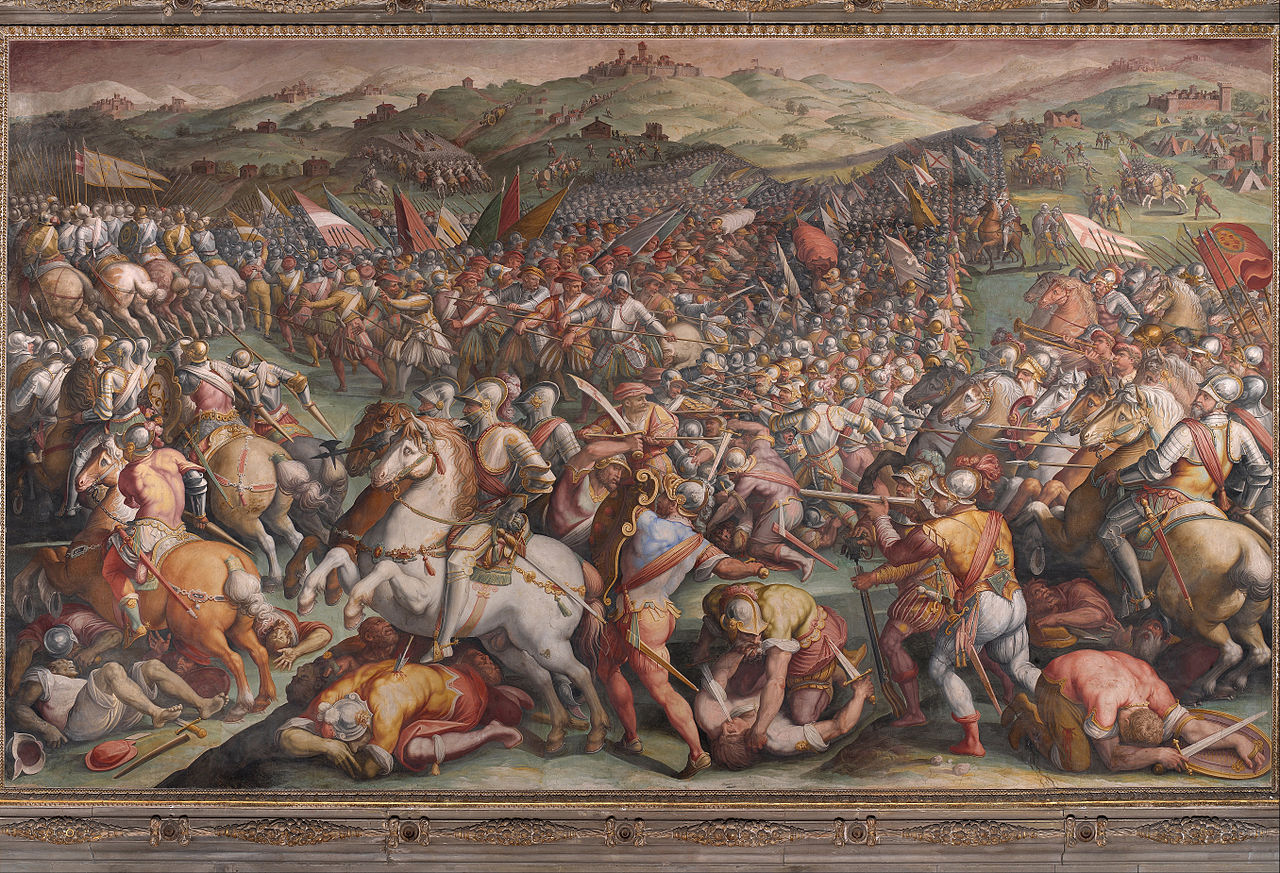 Giorgio Vasari, La battaglia di Scannagallo (1565 circa; affresco; Firenze, Palazzo Vecchio)

