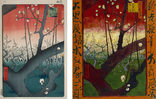 Confronto tra Hiroshige e Van Gogh