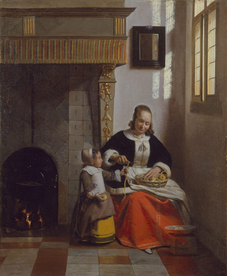 Pieter de Hooch, Donna che sbuccia mele Pieter de Hooch, Donna che sbuccia mele