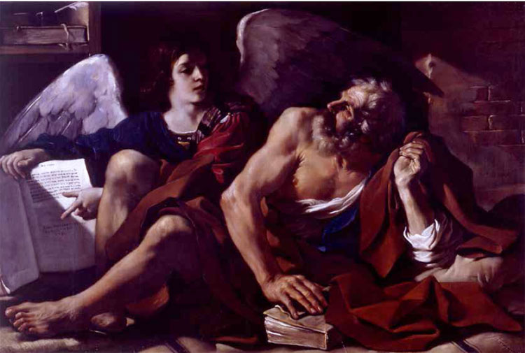 Guercino, San Matteo e l'angelo Guercino, San Matteo e l'angelo