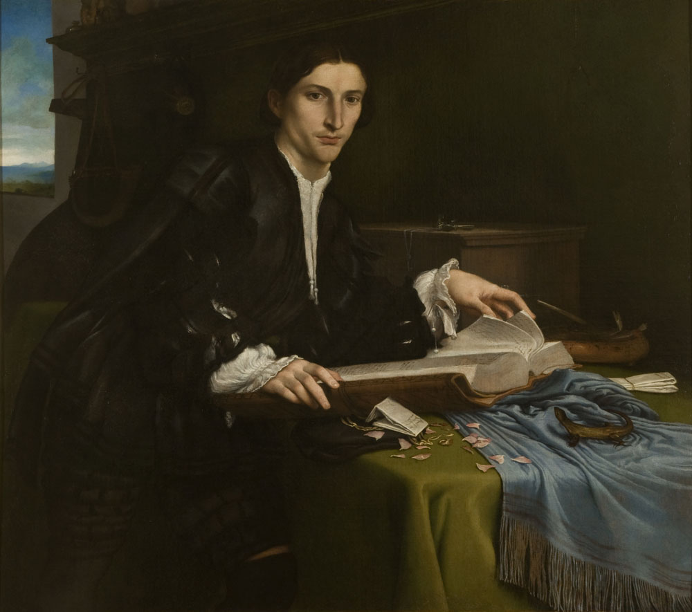 Lorenzo Lotto, Ritratto di gentiluomo di casa Rovero (1530-1532 circa; olio su tela, 97 x 110 cm; Venezia, Gallerie dell’Accademia)
 Lorenzo Lotto, Ritratto di gentiluomo di casa Rovero (1530-1532 circa; olio su tela, 97 x 110 cm; Venezia, Gallerie dell’Accademia)
