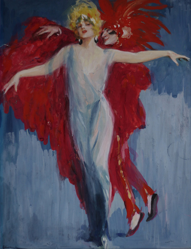 Lutz Ehrenberger, Ballerina con figura in rosso Lutz Ehrenberger, Ballerina con figura in rosso
