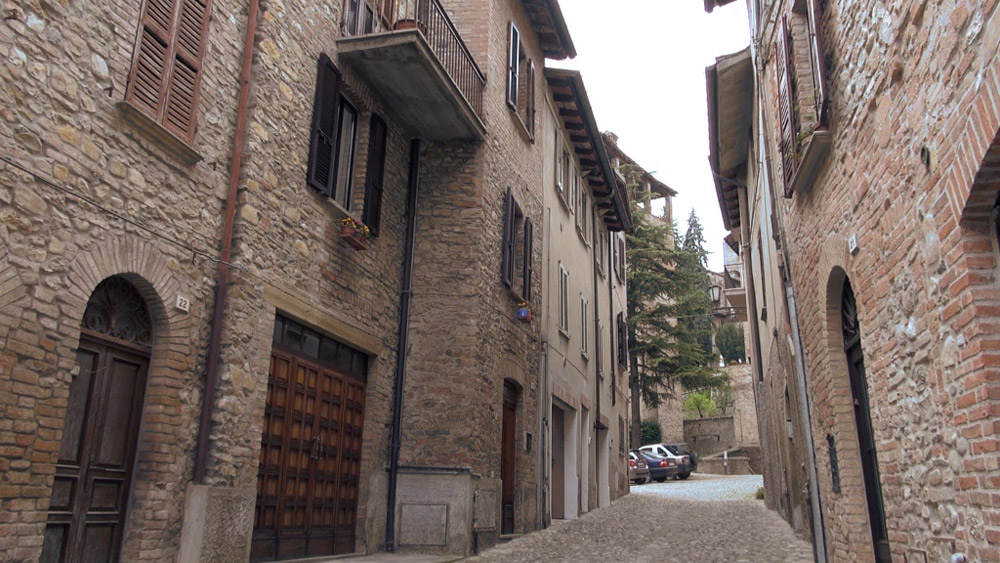 Una strada nel borgo di Castell'Arquato