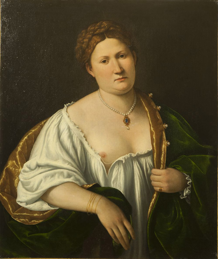 Bernardino Licinio, Ritratto di donna che scopre il seno Bernardino Licinio, Ritratto di donna che scopre il seno