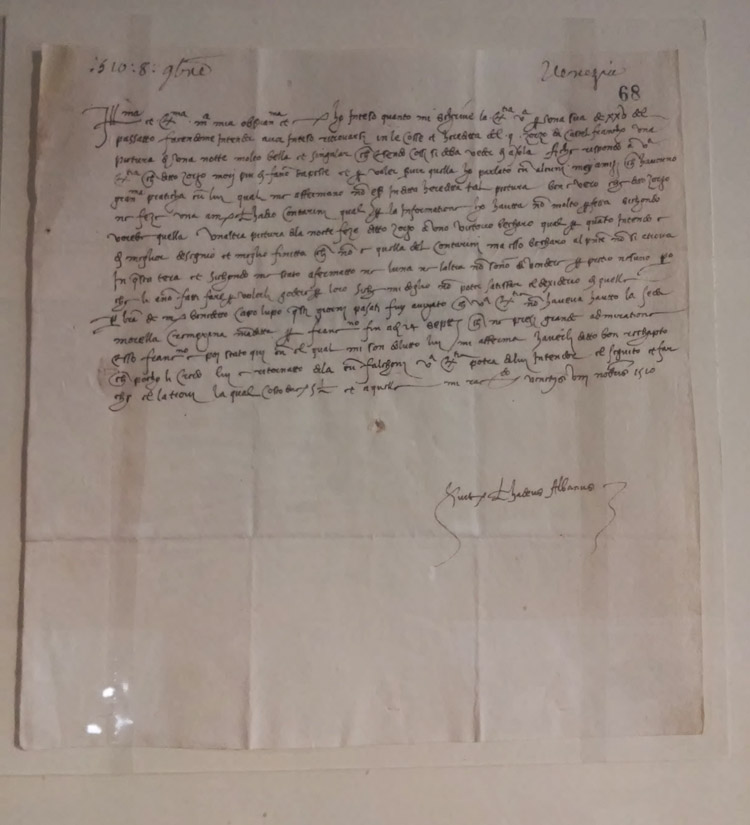 Lettera di Taddeo Albano ad Isabella d'Este Lettera di Taddeo Albano ad Isabella d'Este