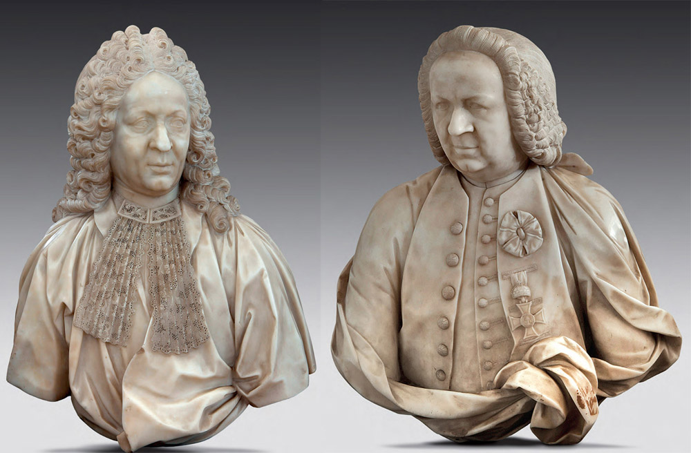 Giovanni Antonio Cybei, i due busti marmorei della Collezione Cavallini Sgarbi (dettagli dei singoli busti nelle foto seguenti) Giovanni Antonio Cybei, i due busti marmorei della Collezione Cavallini Sgarbi (dettagli dei singoli busti nelle foto seguenti)
