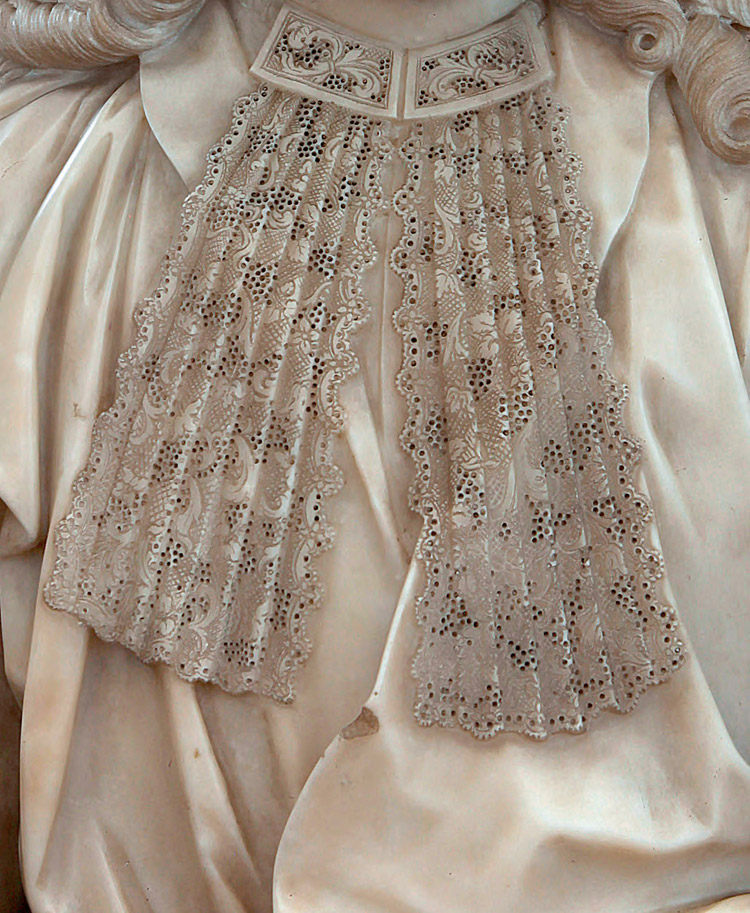 Dettaglio dello jabot di Giovanni Bonaventura Neri Badia Dettaglio dello jabot di Giovanni Bonaventura Neri Badia