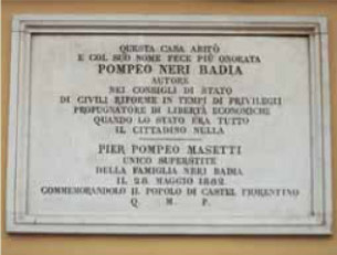 La lapide di Castelfiorentino La lapide di Castelfiorentino