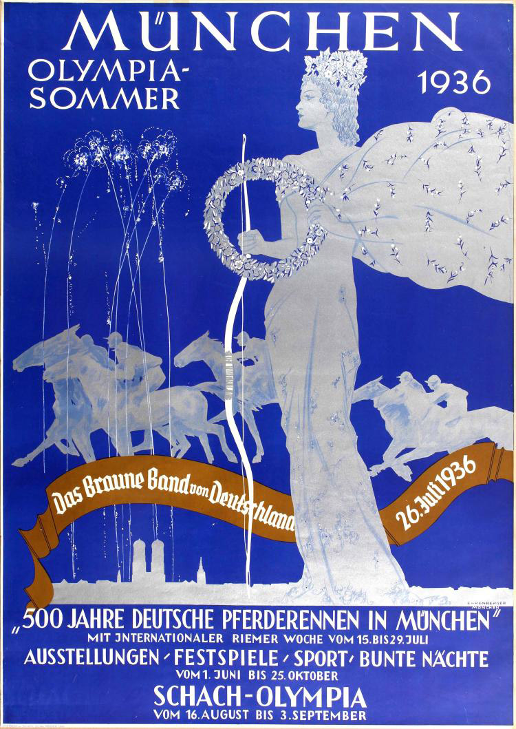 Lutz Ehrenberger, manifesto per le Olimpiadi di Berlino (1936) Lutz Ehrenberger, manifesto per le Olimpiadi di Berlino (1936)