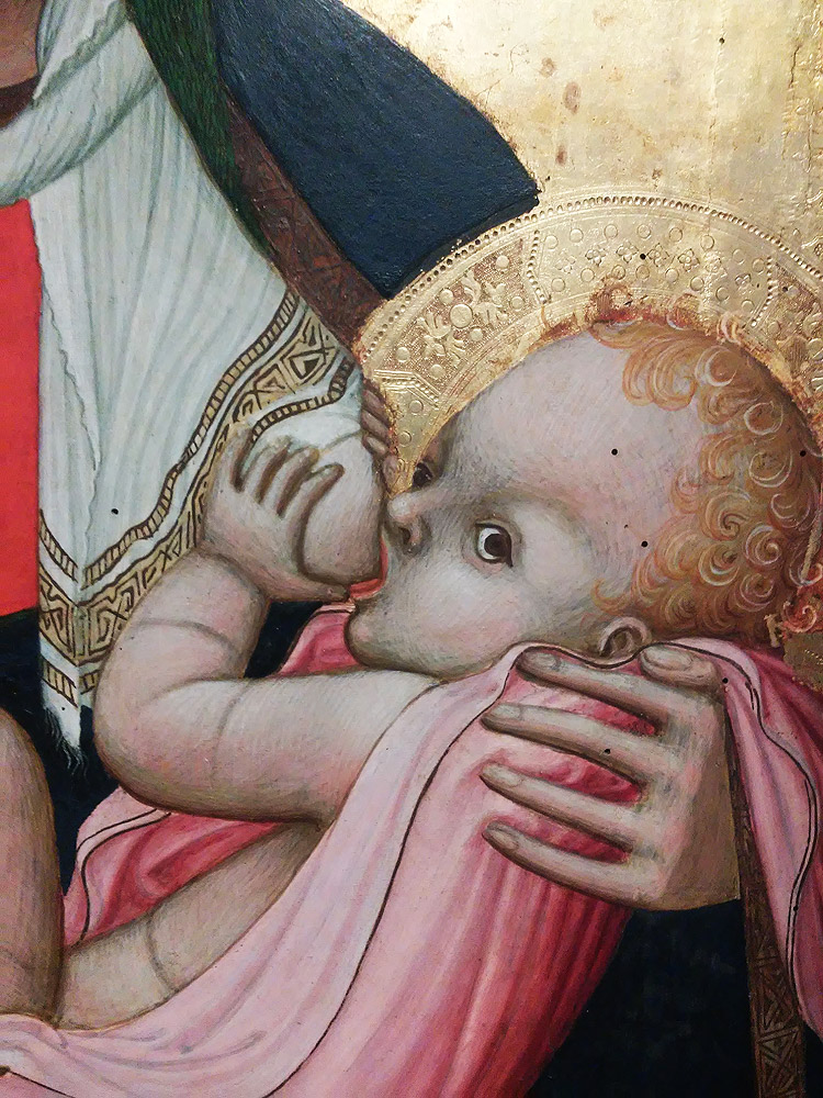 Ambrogio Lorenzetti, Madonna del latte, particolare