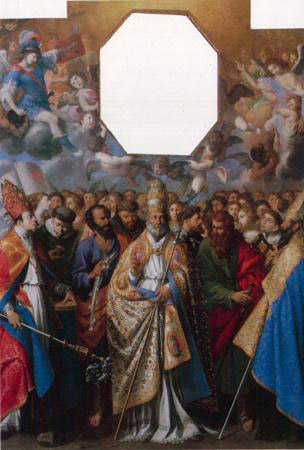 Michele Ragolia, San Pietro circondato da santi Michele Ragolia, San Pietro