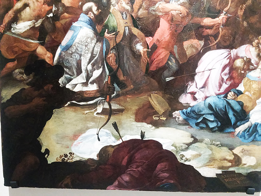 Dettaglio del primo piano del Martirio di sant'Orsola