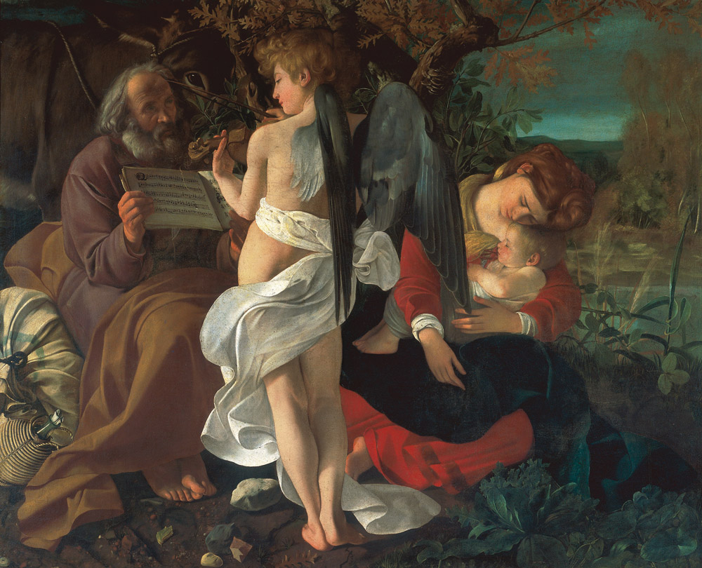 Caravaggio, Riposo durante la fuga in Egitto Caravaggio, Riposo durante la fuga in Egitto