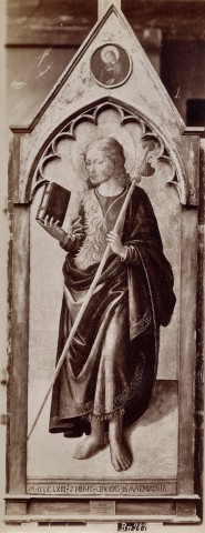 Zanobi Machiavelli, San Jacopo (1463; tavola, 164,5 x 63 cm; Berlino, Staatliche Museen) Zanobi Machiavelli, San Jacopo (1463; tavola, 164,5 x 63 cm; Berlino, Staatliche Museen)