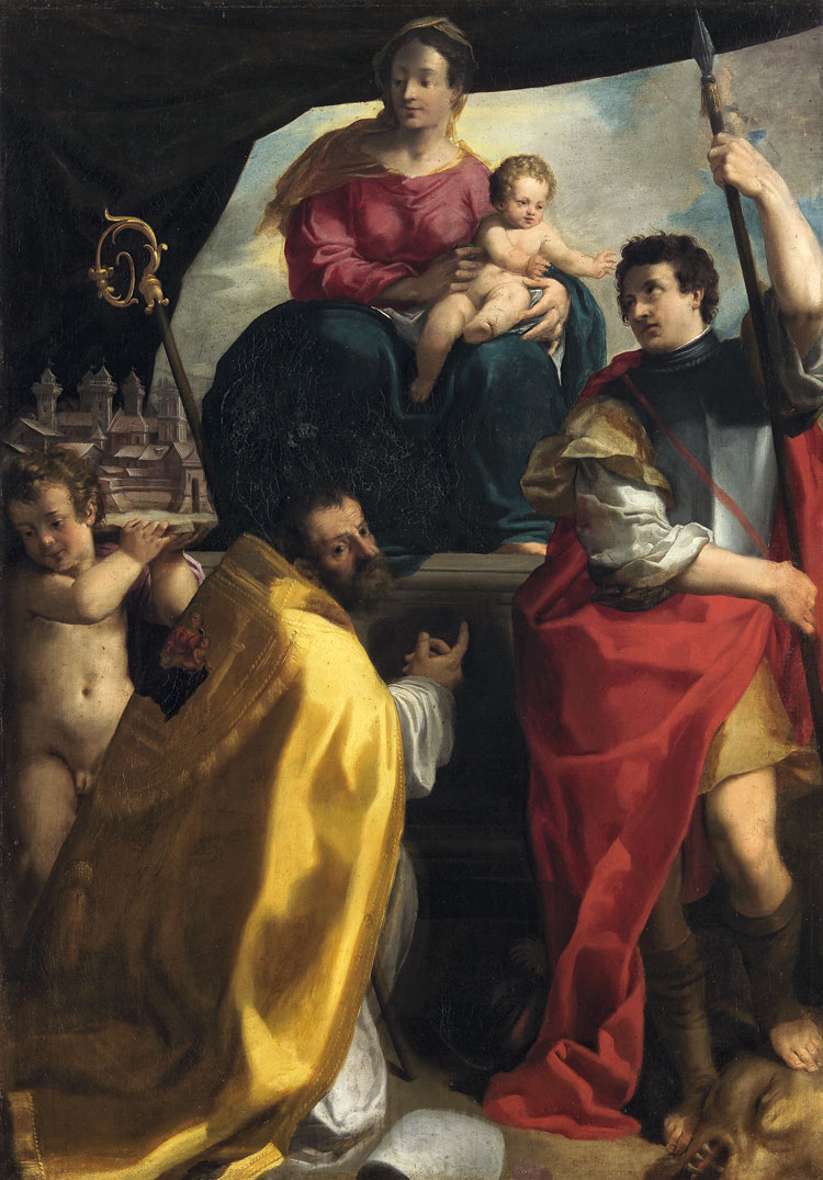 Carlo Bononi, Madonna col Bambino in trono e i santi Maurelio e Giorgio