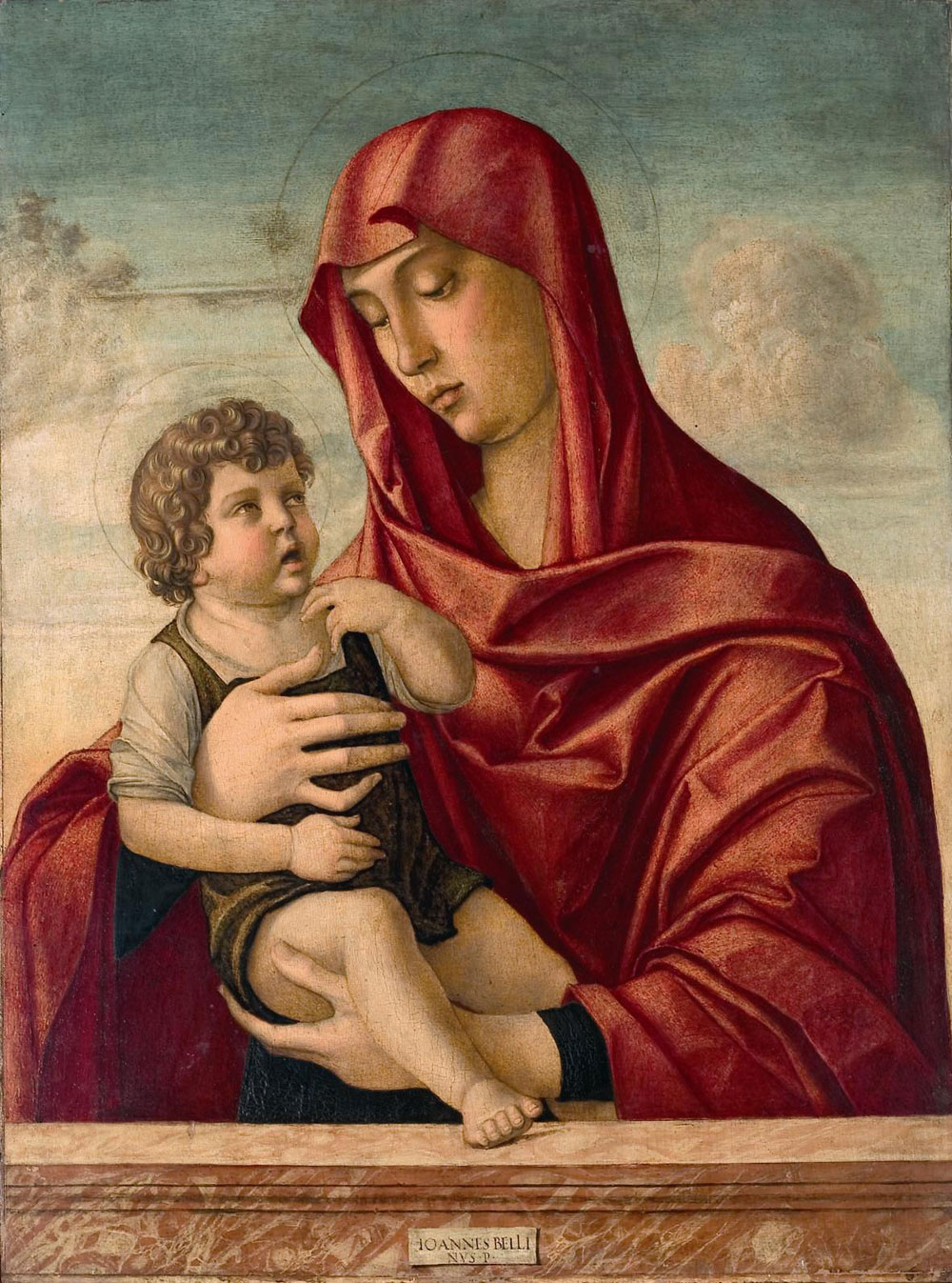 Giovanni Bellini, Madonna col Bambino (1475 circa; 83 x 62 cm; Rovigo, Palazzo Roverella)
