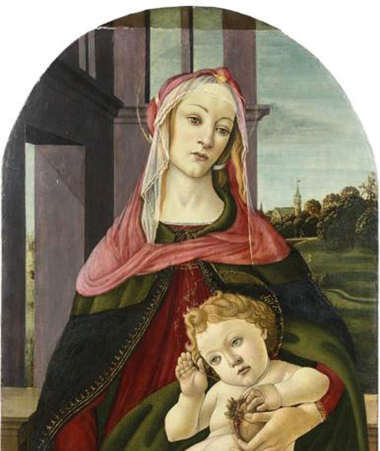 A Madonna of the Pomegranate by Botticelli and workshop at auction in Paris A Madonna of the Pomegranate by Botticelli and workshop at auction in Paris
